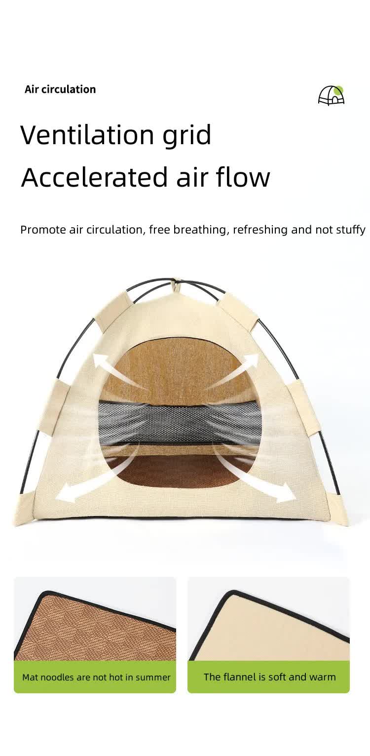 Outdoor Cat House,Pet Tent -Windproof and Dustproof Shelter for Small Pets, Grey, Size: M 40*40*37cm — image 3