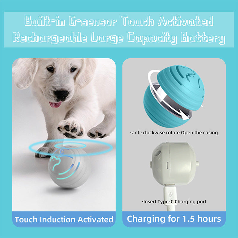 2PCS Pink Rechargeable Automatic Jumping Pet Toy Ball - Interactive Smart Play Ball for Dogs & Cats β image 4