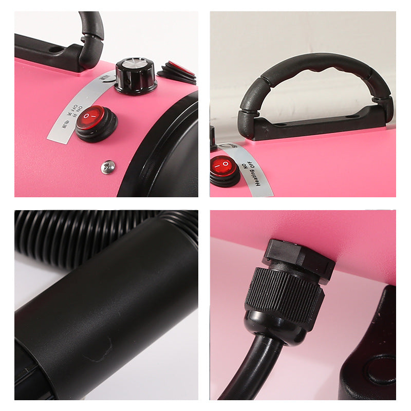 Pet Hair Dryer with Multiple Nozzles - Powerful and Quiet for Dogs and Cats (Pink) — image 2