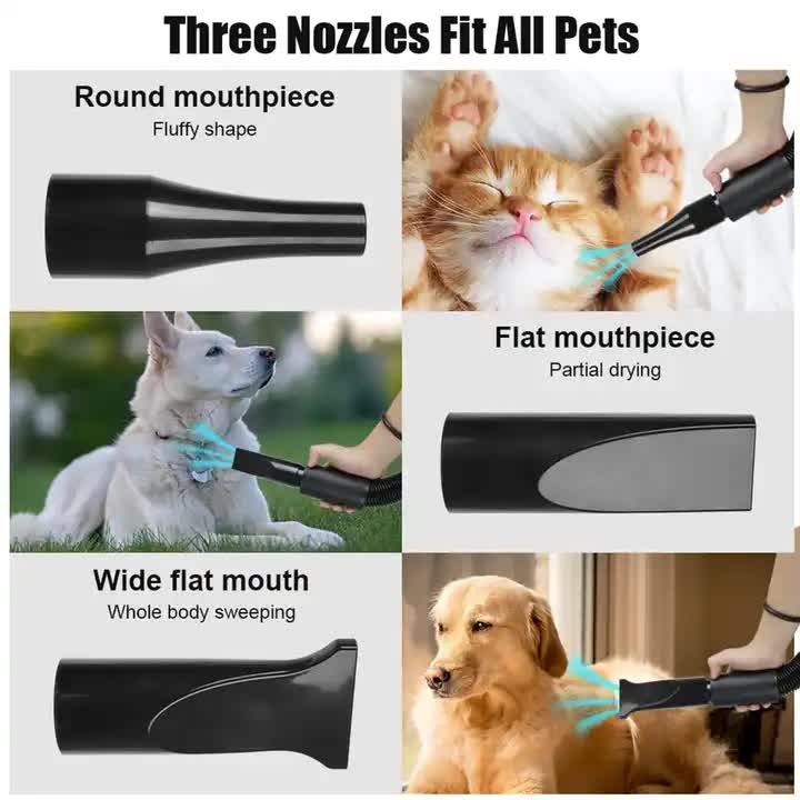 Pet Hair Dryer with Multiple Nozzles - Powerful and Quiet for Dogs and Cats (Pink) — image 5