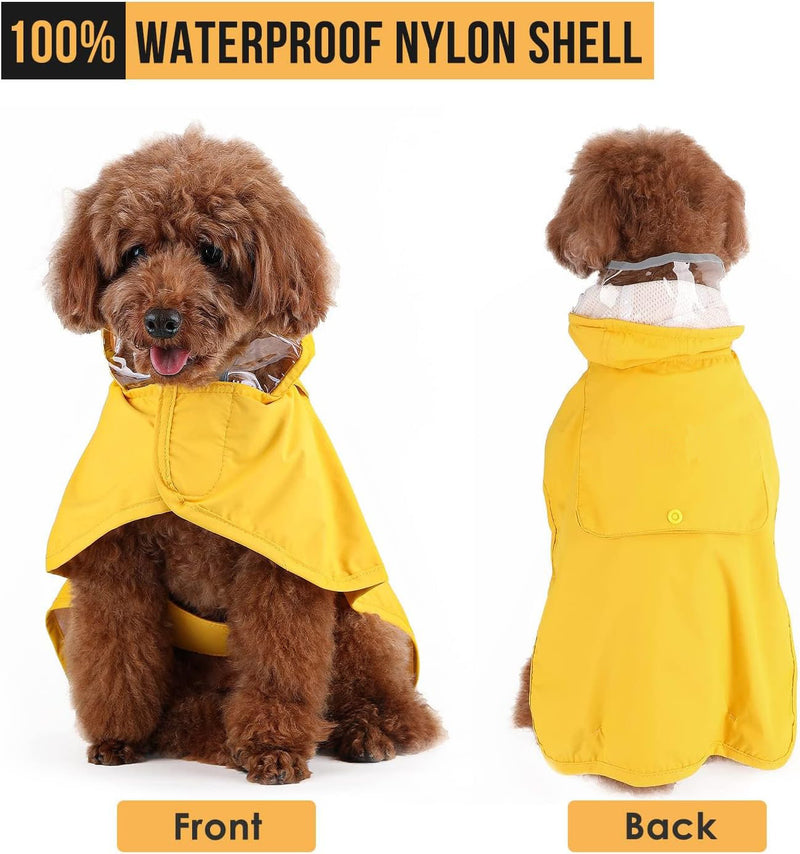 XXXL Yellow Reflective Adjustable Pet Raincoat with Hood - Waterproof Dog Jacket, Adjustable Dog Poncho for Outdoor Protection β image 7