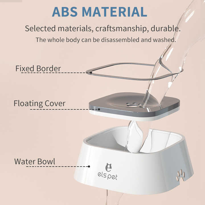 Pink Anti-Spill Floating Pet Water Bowl for Dogs and Cats - 1L Capacity, Splash-Proof and Anti-Wet Mouth Design — image 4