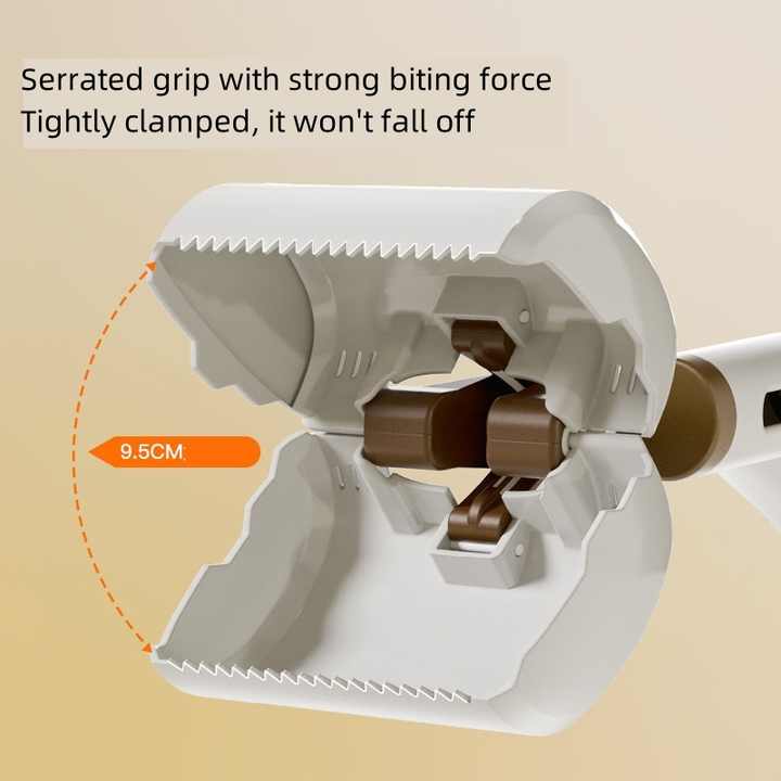 Beige Portable Dog Poop Scooper with Large 9.5cm Opening, Ergonomic Handle, Lightweight 320g Pet Waste Picker for Outdoor Walks — image 2