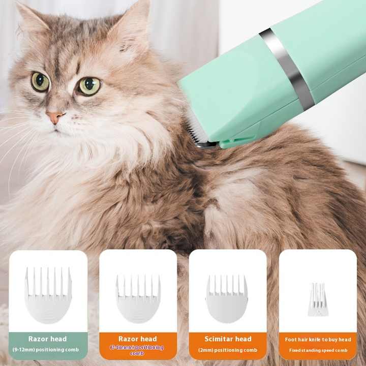 Light Green 4-in-1 Pet Grooming Electric Clippers - Professional Rechargeable Trimmer for Dogs & Cats, Paw, Fur, Nail, and Ear Care | Compact Design, — image 3