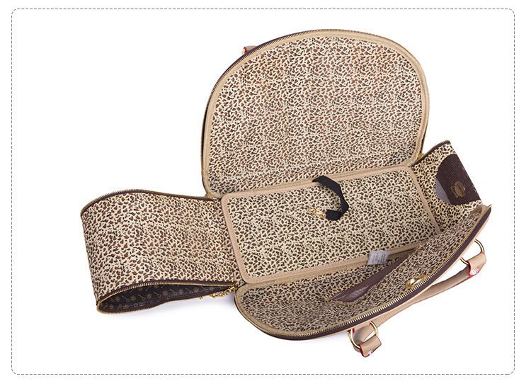 Portable Pet Travel Bag - Anti-Crush Dog Carrier for Outdoor Trips (L-42x29x18cm, Coffee Color) — image 3