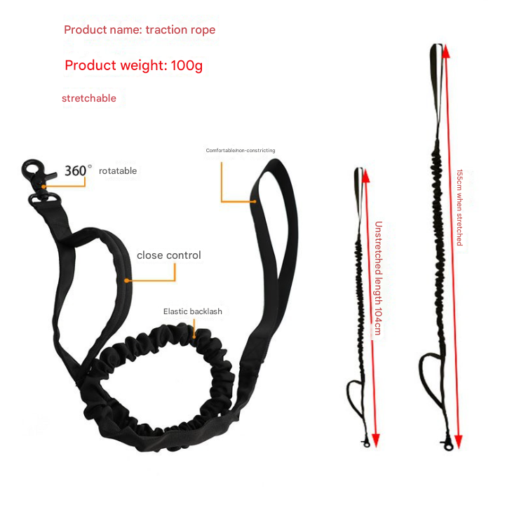 L khaki Hands-Free Dog Leash with Adjustable Waist Belt - Shock Absorbing Bungee Lead — image 4