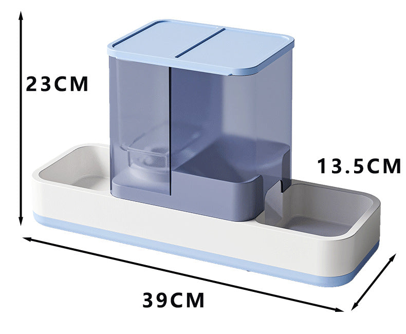 Blue 2-in-1 Automatic Pet Water and Food Dispenser - Gravity Feeder for Cats and Dogs β image 7