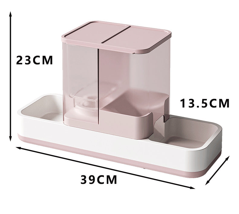 Pink 2-in-1 Automatic Pet Water and Food Dispenser - Gravity Feeder for Cats and Dogs β image 7