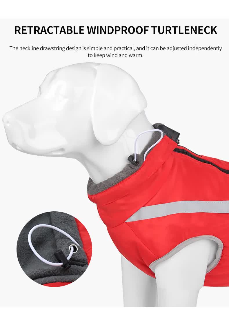 Size 3XL Blue Reflective Winter Dog Jacket - Warm & Waterproof Outdoor Coat for Large Breeds β image 6