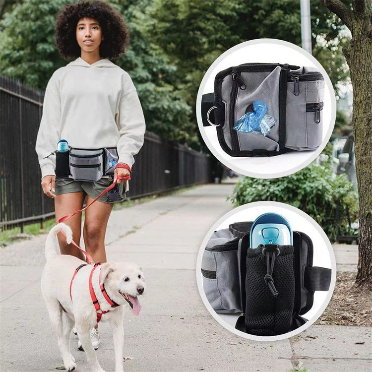 Multi-Function Dog Training Belt Bag with Water Bottle Holder - Grey — image 4