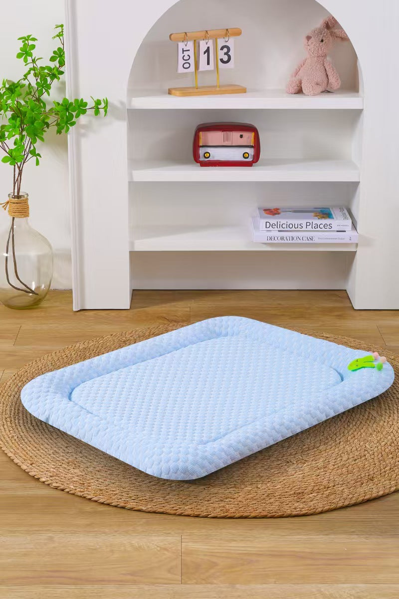 Blue Breathable Cooling Pet Mat - Ice Bean Summer Bed for Small Dogs (S : 35x47cm) — image 3