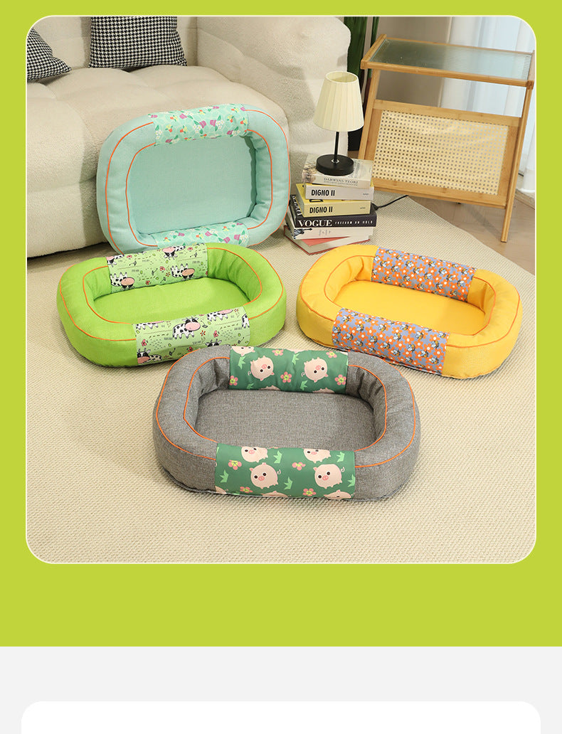 Size M Blue Cozy Pet Bed for Small Dogs and Cats - Durable & Chew-Resistant Nest for All Seasons β image 3