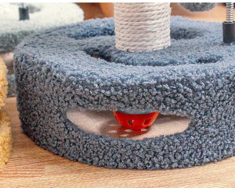 Yellow And Pink Sunflower Cat Scratching Post - 35cm Sisal Cat Tree with Plush Toys for Small Cats β image 6