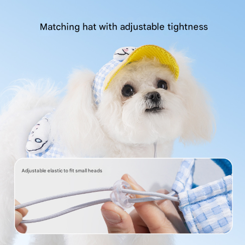 XL Brown Pet Sun Hat with Adjustable Strap + Leash & Harness 3-Piece Set - Breathable Summer Cap for Dogs & Cats with Ear Holes β image 4