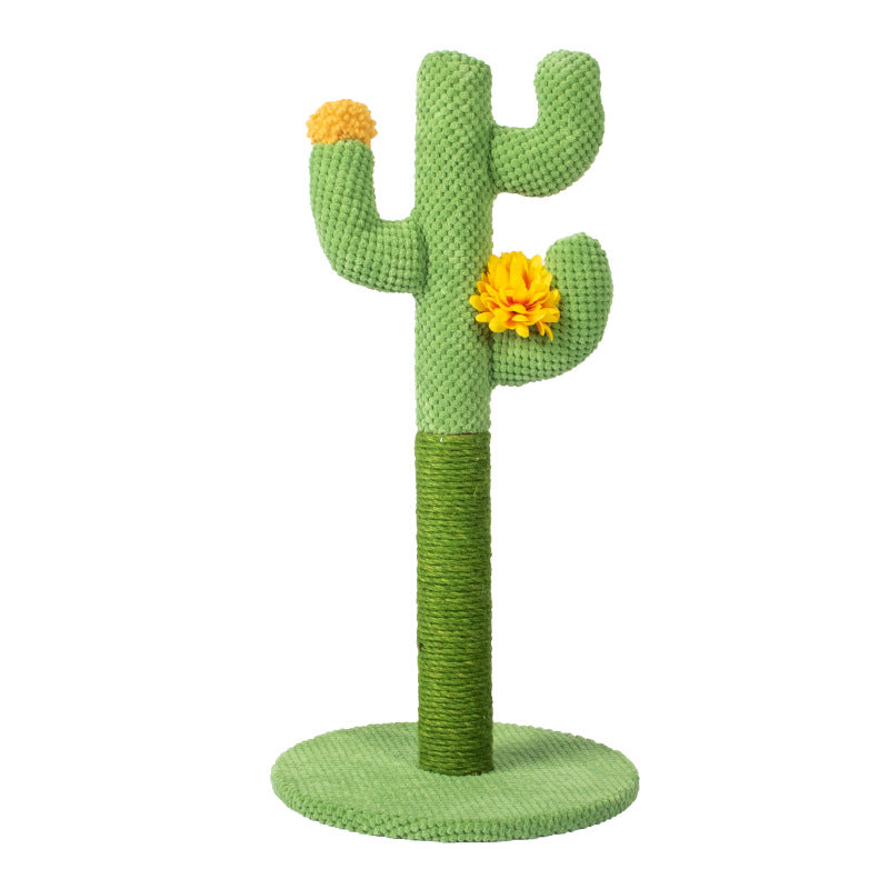 Cactus-Shaped Cat Scratching Post with Sisal Rope and Plush Chenille - Green β image 4