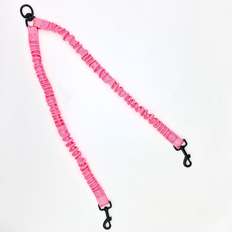 Pink Pet Double-Ended Rope + 1.5M Leash - Easy to walk two dogs, tangle-free design — image 2