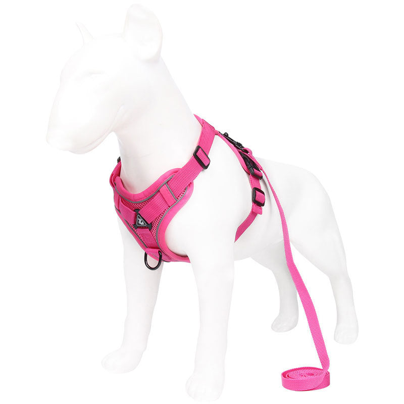 Brown Reflective Mesh Dog Harness and Leash Set - Adjustable No-Pull Vest - L β image 3