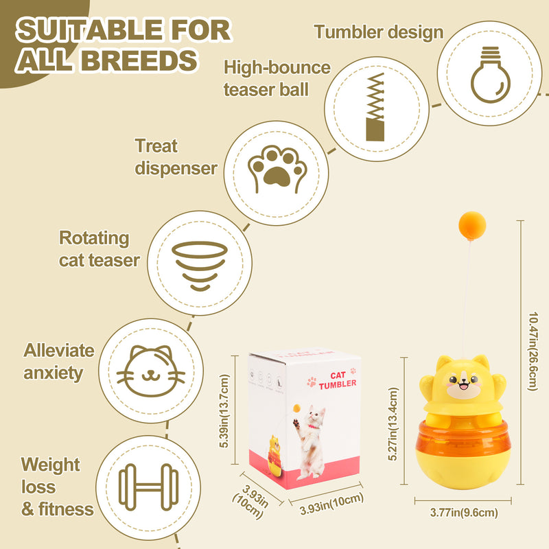 Pink 3-in-1 Interactive Cat Toy - Tumbler, Treat Dispenser, Track & Teaser Ball β image 3