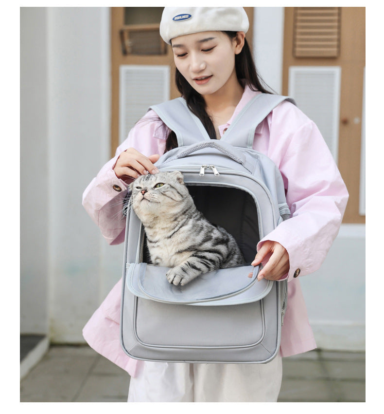 Beige And Yellow Spacious Pet Carrier Backpack with Clear Window - Comfortable Travel Bag for Cats & Small Dogs — image 10