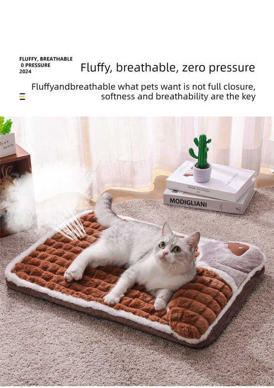Thickened Pet Sofa Bed XL Size 75x45cm Green Dog Mat with Integrated Pillow Soft Washable Sleeping Pad for Dogs and Cats All Season Comfort β image 5
