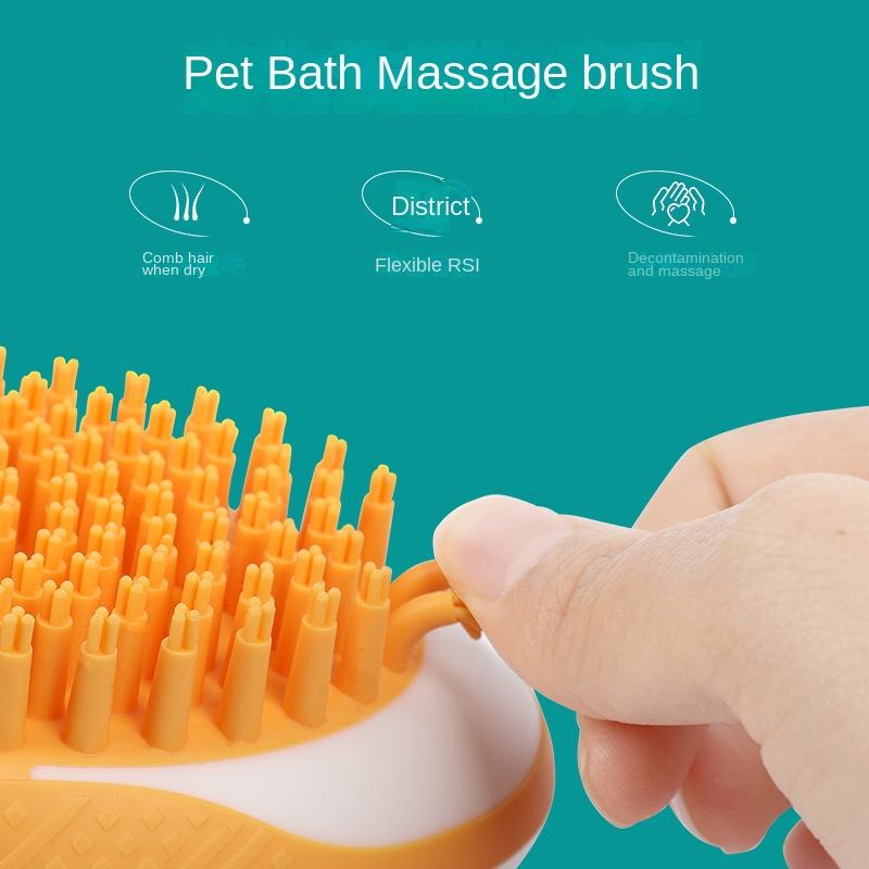 2-in-1 Silicone Pet Bath Brush – Shampoo Massage Comb for Dogs & Cats — image 10