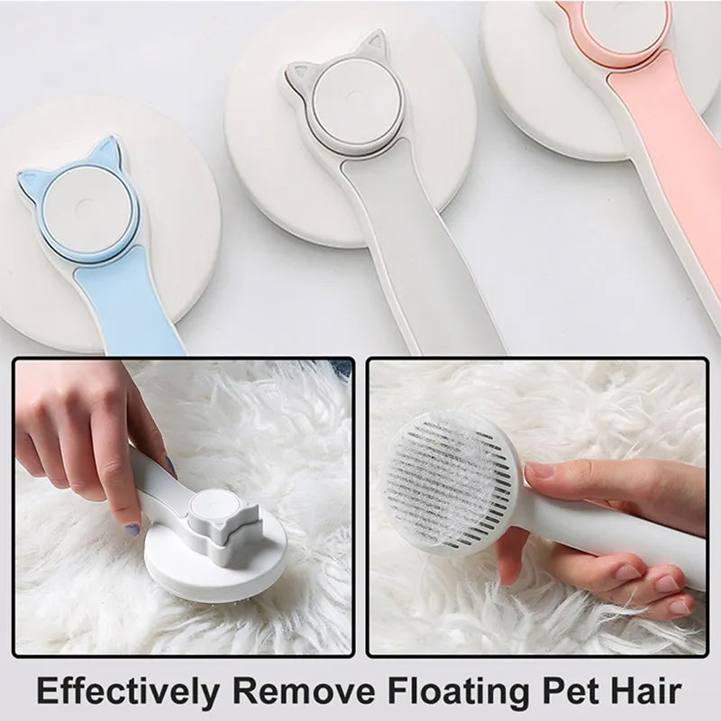 Self-Cleaning Slicker Brush – Gentle on Skin, Removes Undercoat, Dogs & Cats — image 4