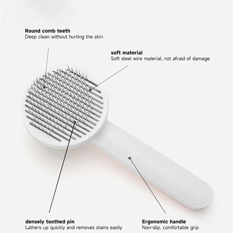 Self-Cleaning Slicker Brush – Gentle on Skin, Removes Undercoat, Dogs & Cats — image 5