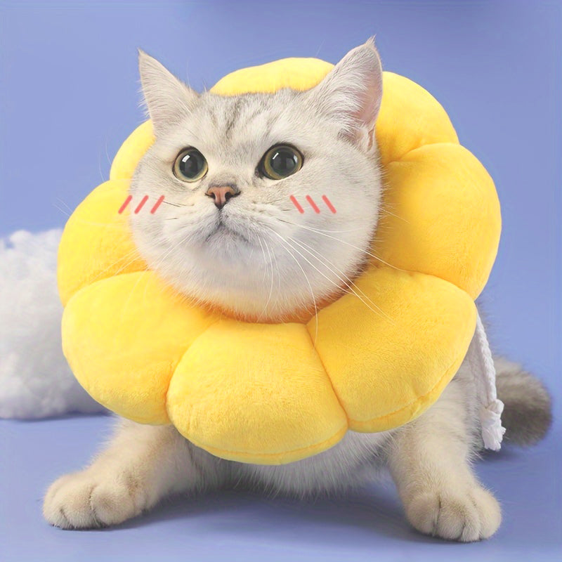 Sunflower Recovery Cone Collar – Adjustable E-Collar for Cats & Small Dogs — image 2