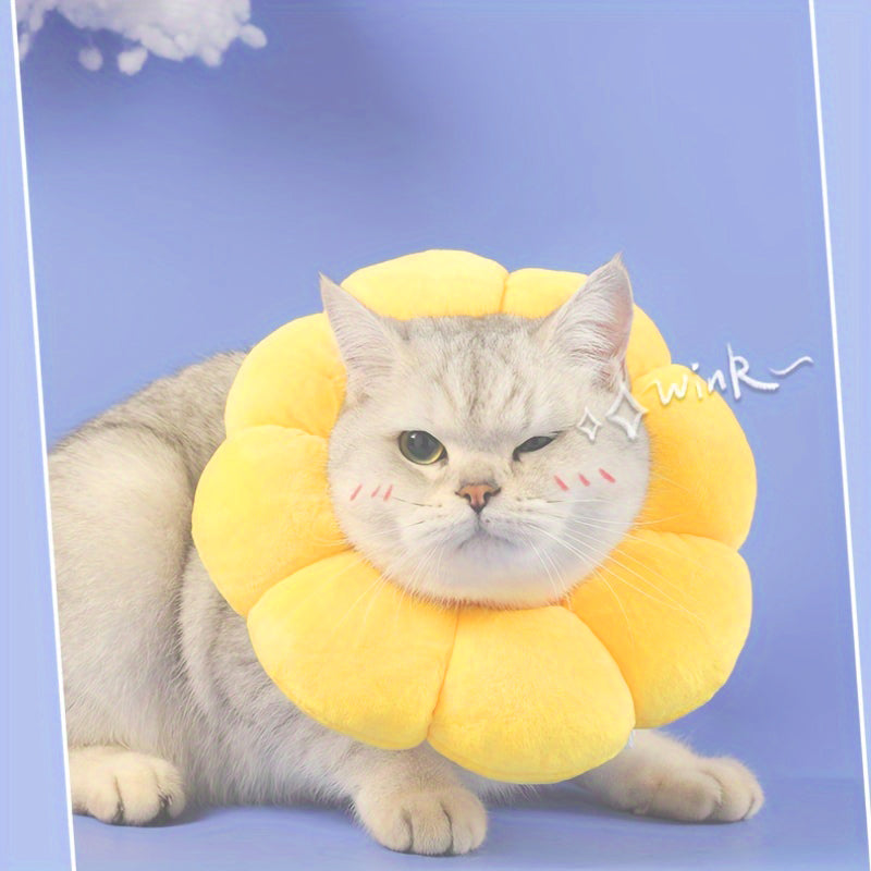 Sunflower Recovery Cone Collar – Adjustable E-Collar for Cats & Small Dogs — image 8