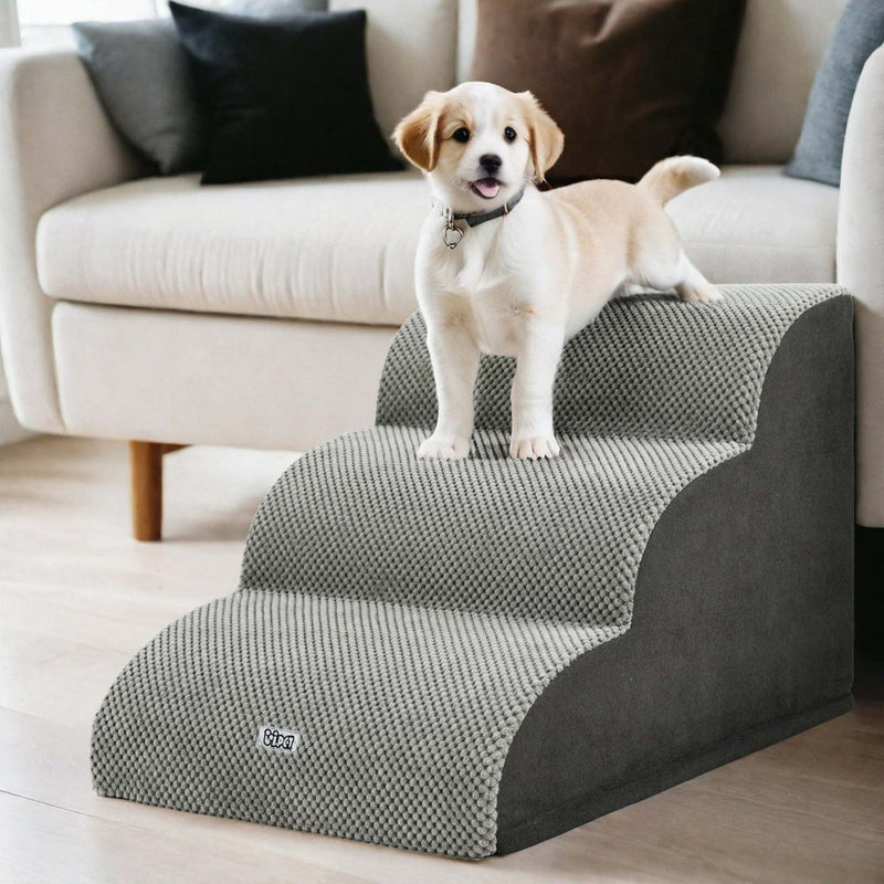 i.Pet Dog Ramp Steps Foam 3 Tier Pet Stairs For Bed Sofa Car Portable Indoor — image 7