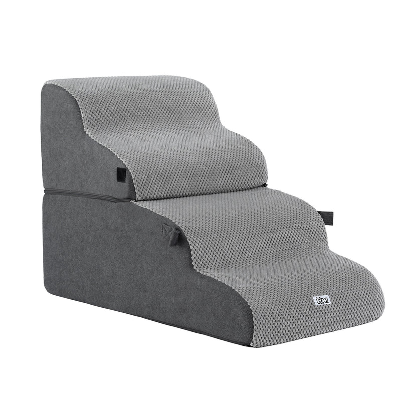 i.Pet Dog Stairs and Bed 2-in-1 Sofa Car Foam Non-Slip Washable Pet Stairs Indoor Grey — image 3