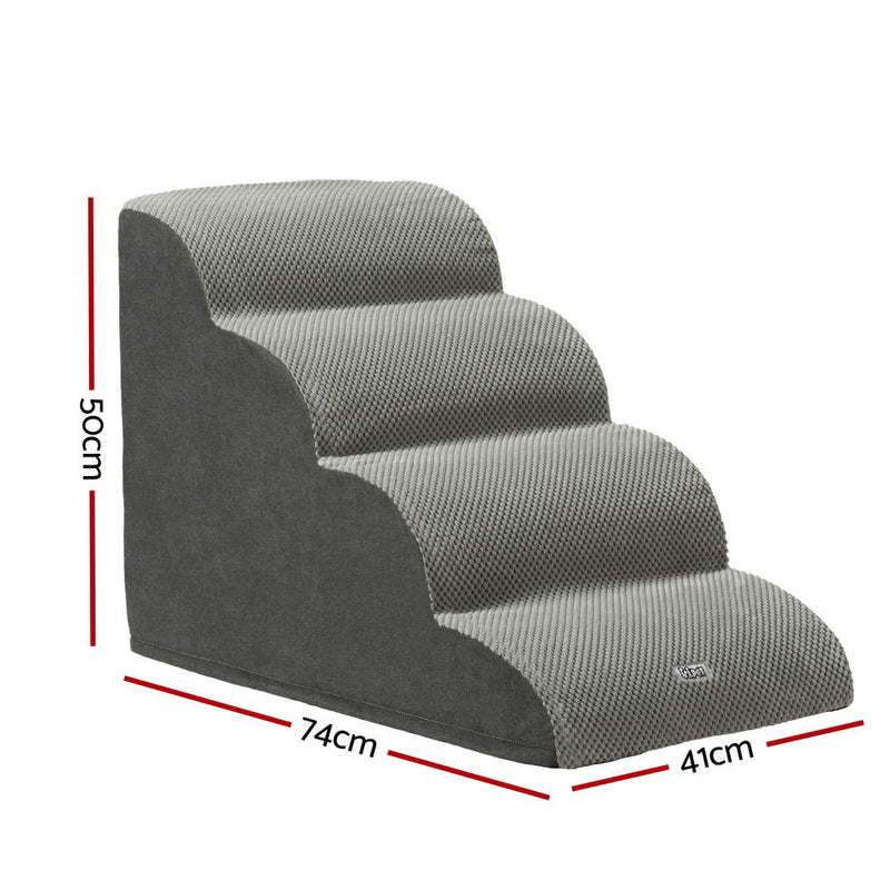i.Pet Dog Ramp Steps Foam 4 Tier Pet Stairs For Bed Sofa Car Portable Indoor — image 2
