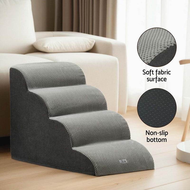 i.Pet Dog Ramp Steps Foam 4 Tier Pet Stairs For Bed Sofa Car Portable Indoor — image 5
