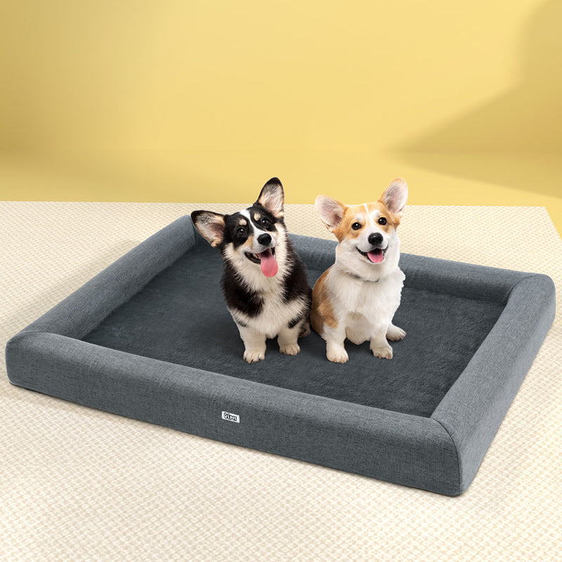 i.Pet Pet Bed Dog Cat Extra Large Calming Soft Sofa Cushion Egg Crate Washable Grey — image 7