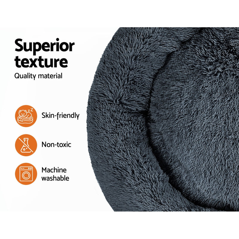 i.Pet Pet Bed Dog Cat 110cm Calming Extra Large Soft Plush Dark Grey — image 4