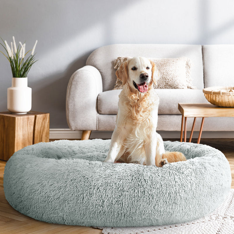 i.Pet Pet Bed Dog Cat 110cm Calming Extra Large Soft Plush Light Grey — image 7