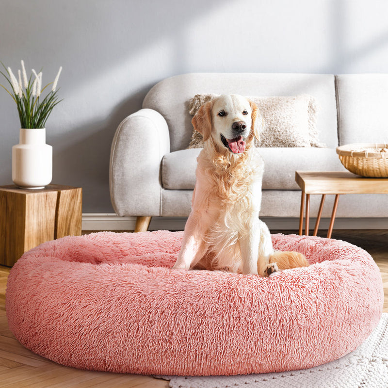 i.Pet Pet Bed Dog Cat 110cm Calming Extra Large Soft Plush Pink — image 8