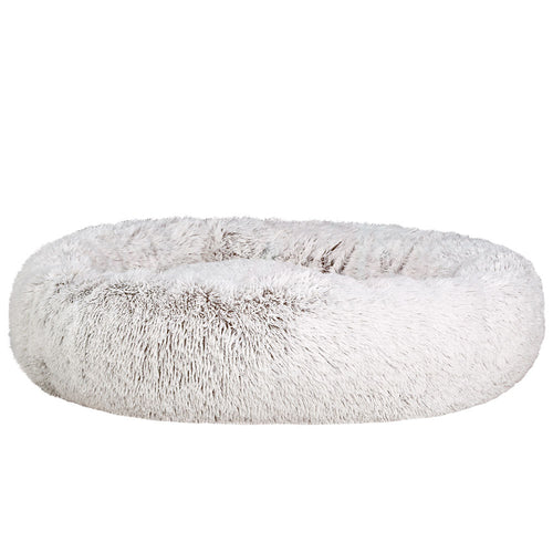 i.Pet Calming Plush Pet Bed 110cm (White & Brown)