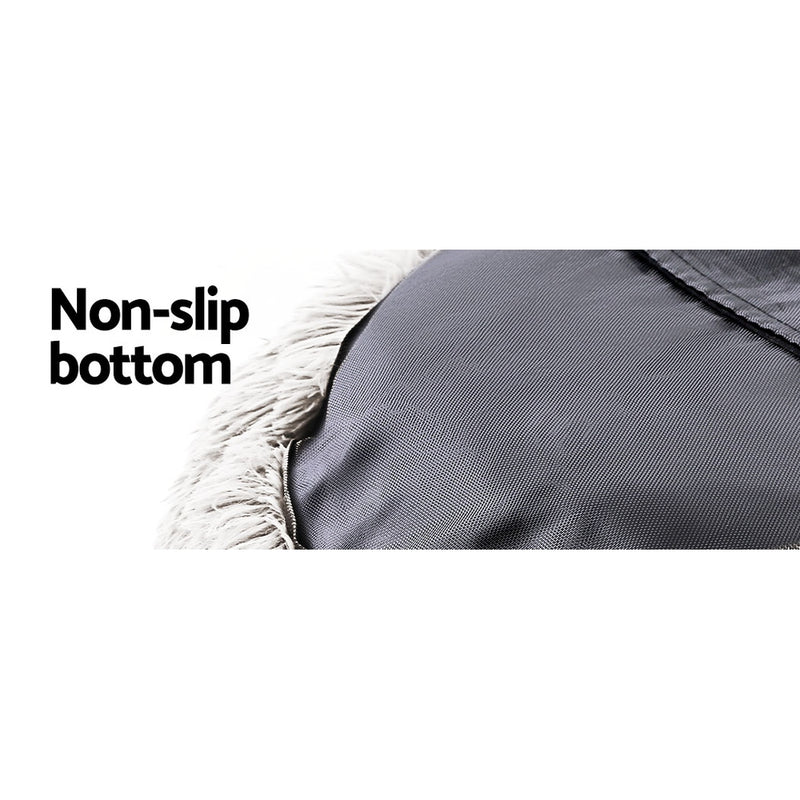 i.Pet Pet Bed Dog Cat 110cm Calming Extra Large Soft Plush White Brown — image 6