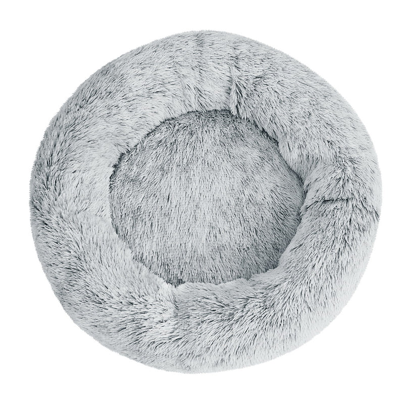 i.Pet Pet Bed Dog Cat 90cm Large Calming Soft Plush Light Charcoal — image 3