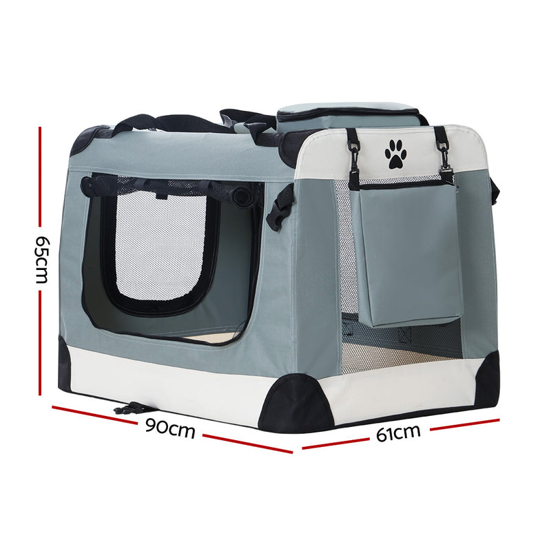 i.Pet Pet Carrier Soft Crate Dog Cat Travel 90x61CM Portable Foldable Car 2XL — image 2