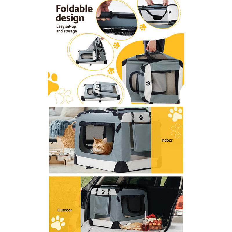 i.Pet Pet Carrier Soft Crate Dog Cat Travel 90x61CM Portable Foldable Car 2XL — image 7