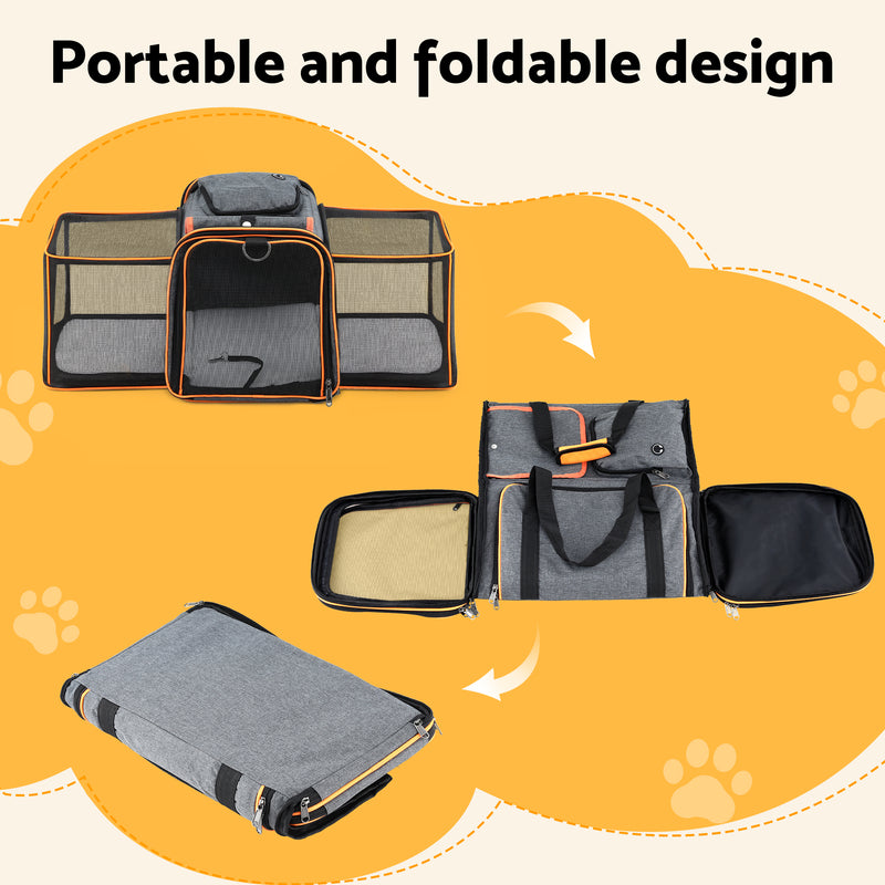 i.Pet Pet Carrier Bag Foldable Expandable Dog Cat Travel Cage Portable Car Kennel — image 6