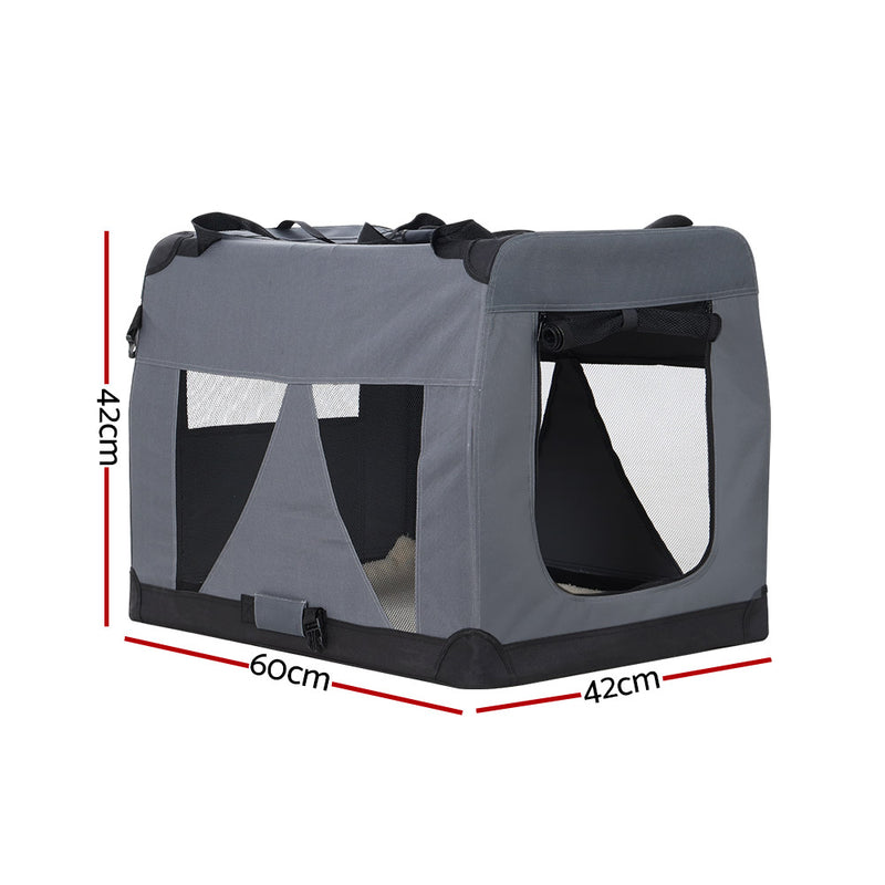 i.Pet Pet Carrier Soft Crate Dog Cat Travel 60x42CM Portable Foldable Car M — image 2