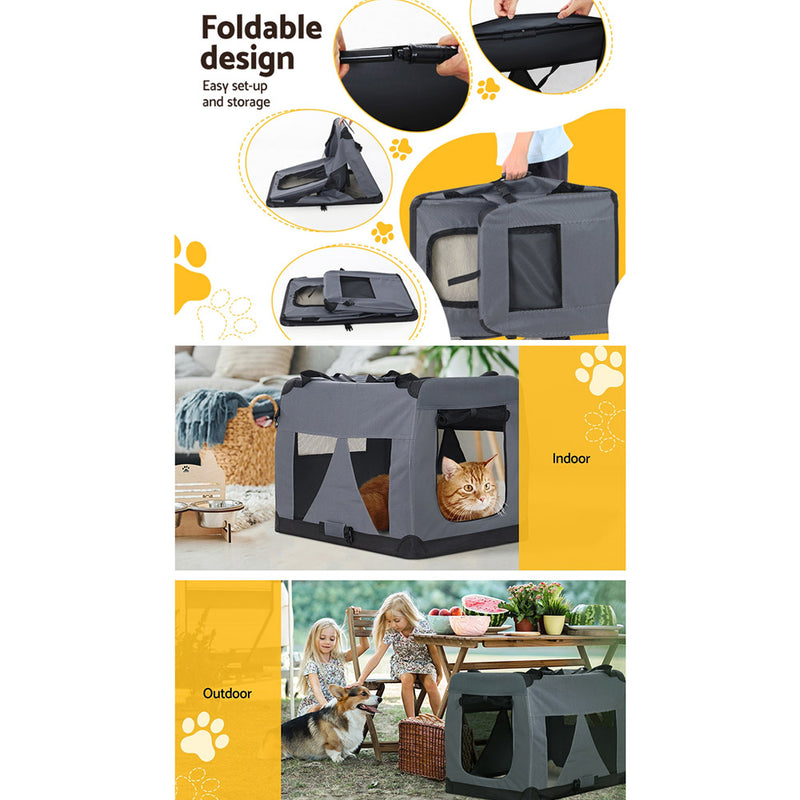 i.Pet Pet Carrier Soft Crate Dog Cat Travel 60x42CM Portable Foldable Car M — image 7