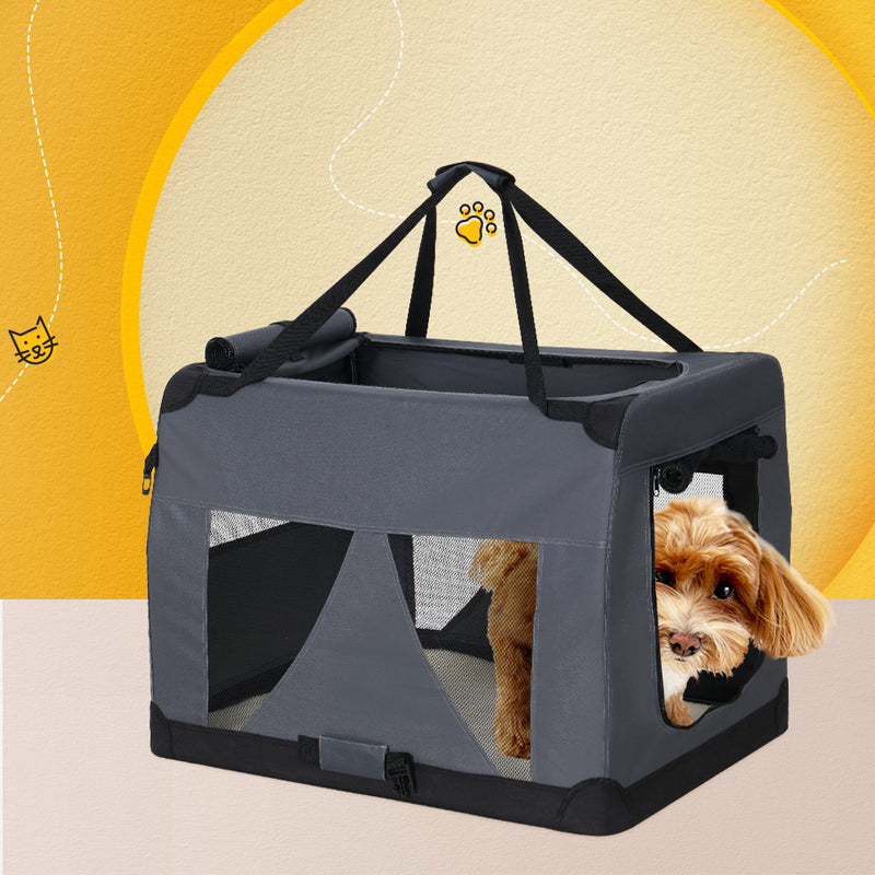 i.Pet Pet Carrier Soft Crate Dog Cat Travel 60x42CM Portable Foldable Car M — image 8