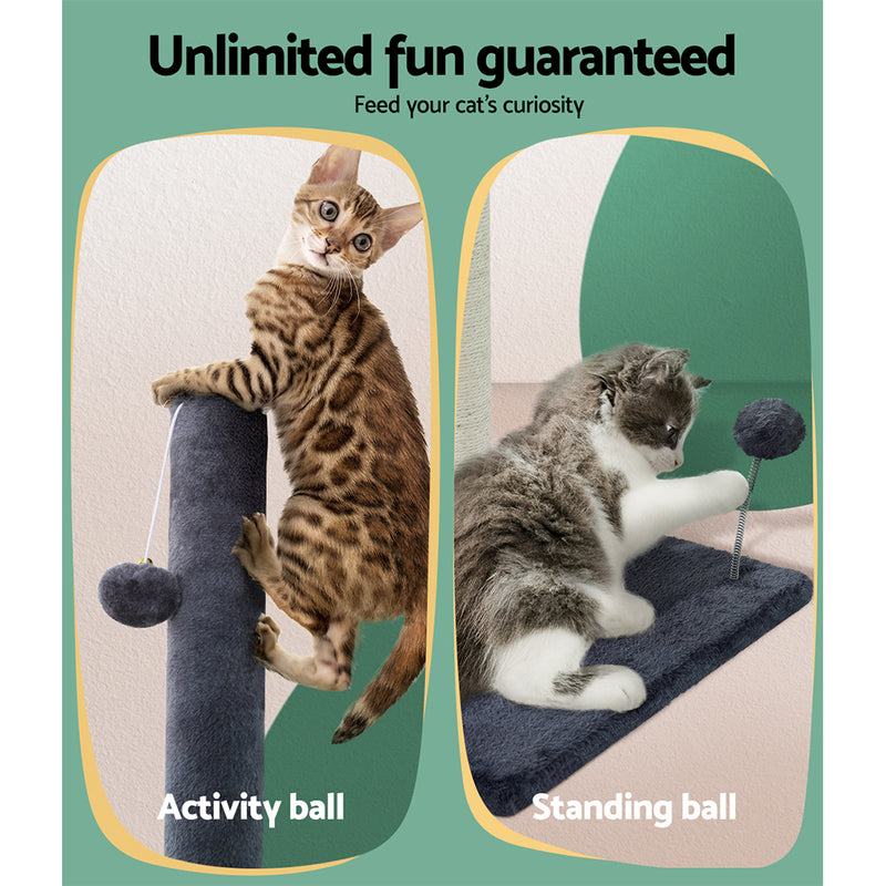 i.Pet 105cm Cat Tree Scratcher Tower – Multi-Level Condo, Grey — image 6