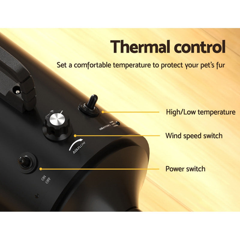 i.Pet Pet Hair Dryer Dog Cat Grooming Speed Blower Hairdryer Heater Low Noise — image 5