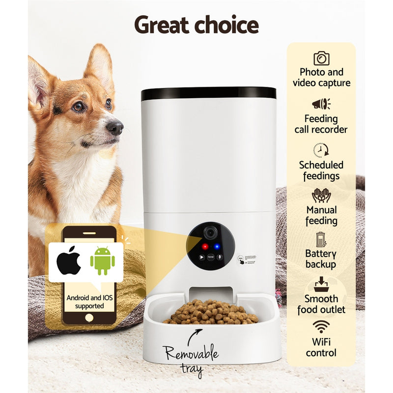 i.Pet Automatic Pet Feeder 6L Wifi Camera Dog Cat Smart Food Dispenser Timer — image 5
