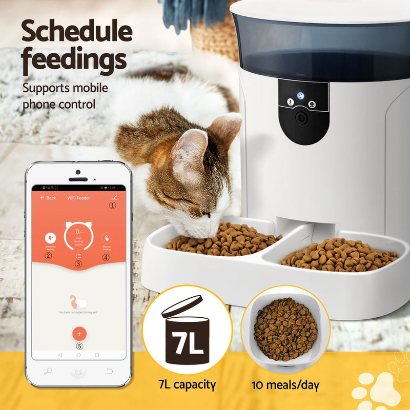 i.Pet Automatic Pet Feeder Dog Cat Camera Wifi Smart Food Dispenser Timer 7L APP — image 5